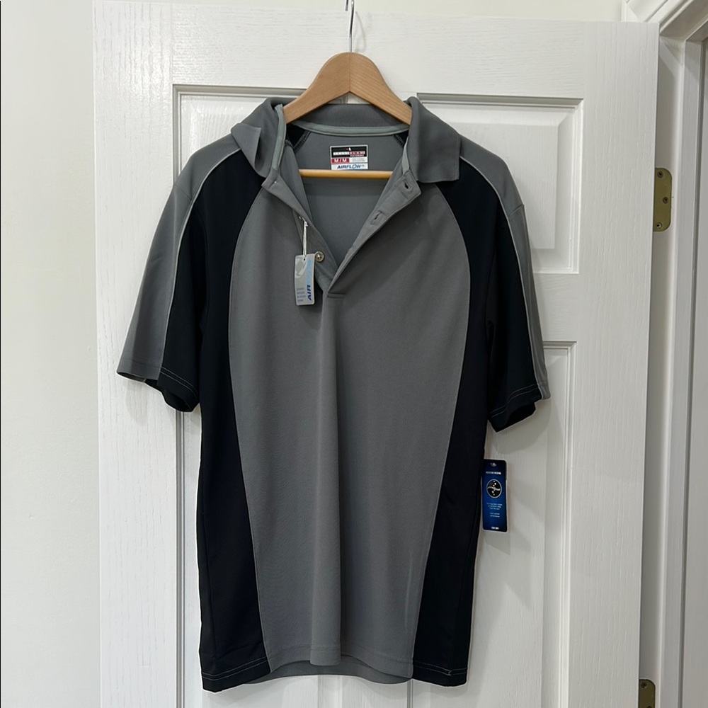Grand Slam Gray and Black Polo Shirt with Sporty Design